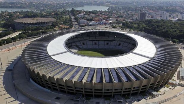 Estadio Mineirao, one of the stadiums hosting the 2014 World Cup soccer matches, in Belo Horizonte.