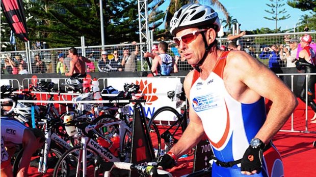 Tony Abbott in the Ironman event in Port Macquarie in 2011.