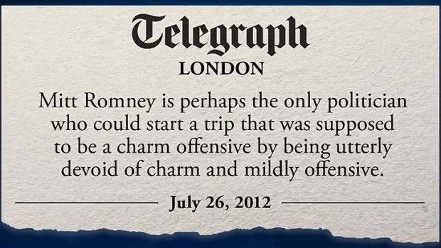 How London's Telegraph reported Mitt Romney's gaffe.