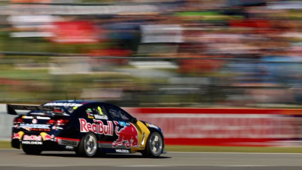 Race is on: Jamie Whincup competes in Perth last weekend. The new technical regulations have seen his dominance challenged.
