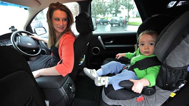 Safety first: Parents often get it wrong, a study has found. Elle Towner with son Marcus, 18 months, is extra careful.