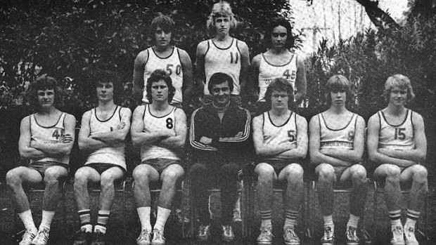 Craig Hassed as basketball team captain in a school photo from 1977.