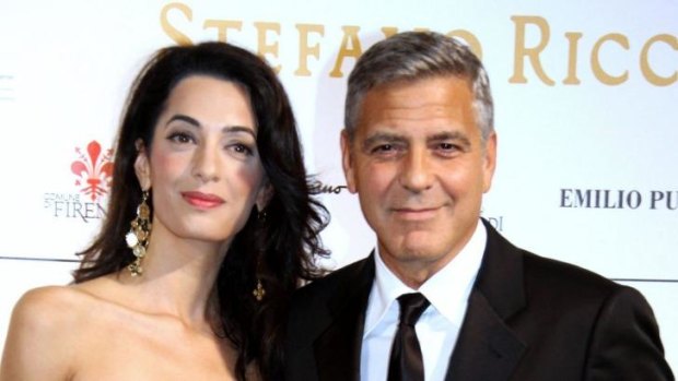 Spectacle: George Clooney and Amal Alamuddin.