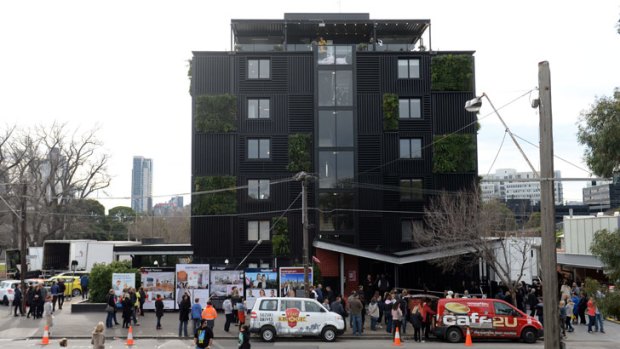 The apartment building in Park Street, South Melbourne, was a run-down motel before Channel Nine took over.