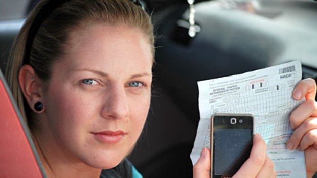It has been a bureaucratic nightmare for Taryn Payne since she was issued with this traffic ticket for using her mobile phone while in her car. Photo: Chalpat Sonti