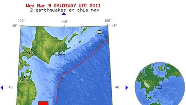 7.2 magnitude ... a USGS map of where the quake occurred.