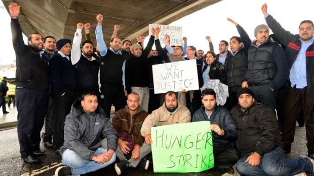 Taxi drivers Manjinder Singh, Nazar Yousif, Mohammad Ali, Meharban Singh and Harkaran Singh have begun a hunger strike.