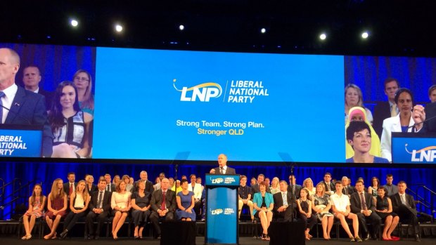 Prime Minister Tony Abbott and Julie Bishop were notable absentees at the LNP election campaign launch.