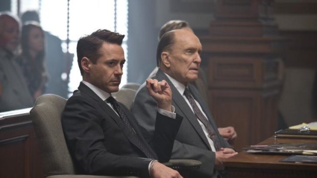 Collaboration: Robert Downey Jnr as Hank Palmer and Robert Duvall as Joseph Palmer in the film <i>The Judge</i>.