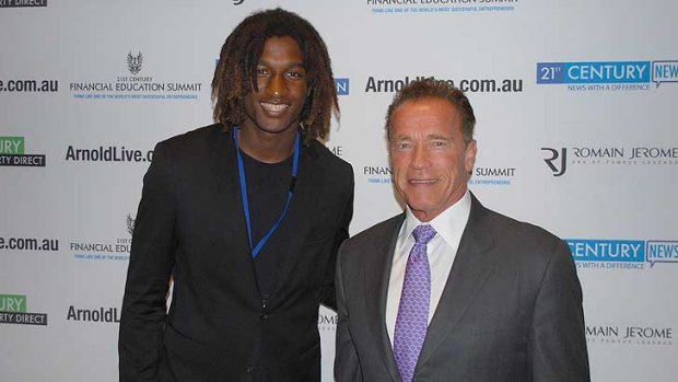 The Eagles' star ruckman meets the Governator.