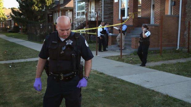 Crime scene: The cost of fighting crime has added to Chicago's financial stress.