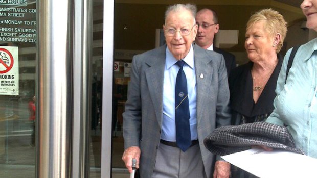 Ronald Leopold Petfield leaves Brisbane Magistrates Court.