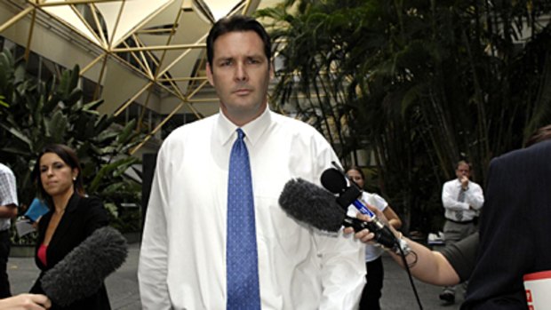 Senior Sergeant Chris Hurley outside Brisbane Supreme Court in February 2007.