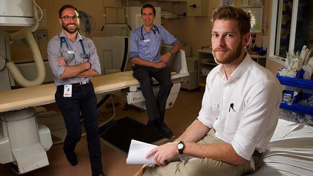 Perfect start: Interns at Prince of Wales Hospital, Richard Goldschmidt, Alex Wilton and Michael Spies.