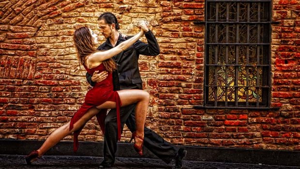Hot stuff ... dancers perform the tango in Buenos Aires.