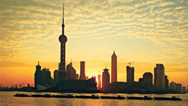 The Huangpu River and skyline of Shanghai.
