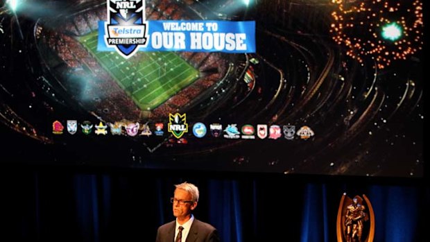 Playing hardball ... NRL chief executive David Gallop, pictured at the 2011 NRL season launch, plans to temporarily shut out Foxtel.