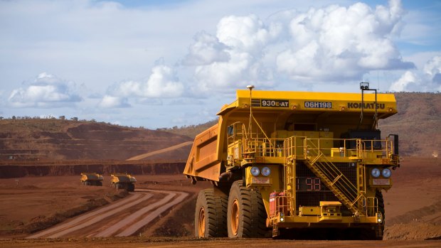 Autonomous Haulage Trucks at the West Angelas mine.