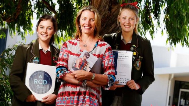 In tune: Connor Dawes' mother, Liz, with Iona Miller (left) and Evelyn Turek support the RCD Fund inspired by Connor's fight for life.