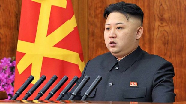 Standing firm ... Kim Jong-un vows to defend his country against hostility from the US.