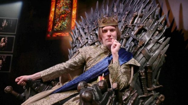 Fan Jack Beu, 21 from Brisbane, at the <i>Game of Thrones</i> exhibition at the MCA in Sydney.