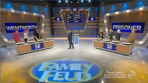 Old meets new: All Star Family Feud featured the casts of Wentworth v Prisoner.