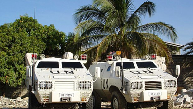 UN vehicles fitted with Codan high frequency radios. The company's half year revenues have jumped 25 per cent, thanks to demand from the international security and military sector.