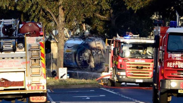 The scene of the fiery fatal crash in Port Melbourne.