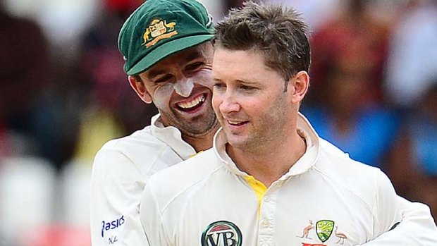 Australian captain Michael Clarke claimed his second five-wicket haul of his Test career.