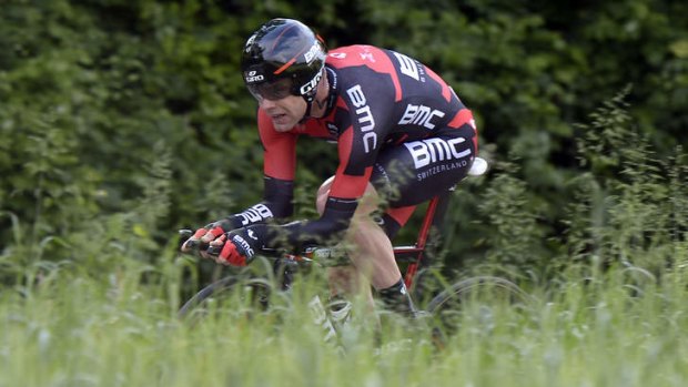 Back on the pedals: Cadel Evans finished fourth in the Tour of Alberta prologue.