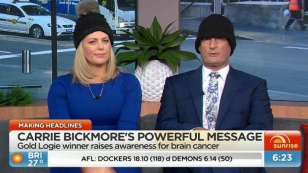 Sunrise co-hosts Samantha Armytage and David Koch took up Carrie Bickmore's challenge. 