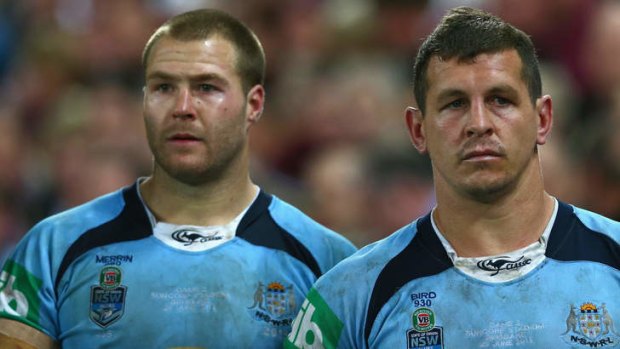 "If one of us hurt, we all hurt. That's the way I saw it, and I acted upon it": Trent Merrin, left.