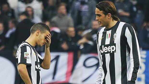 Juventus' Sebastian Giovinco (left) and teammate Andrea Matri.