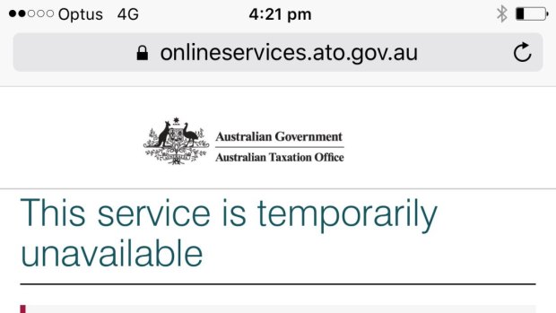 Outage notices from the ATO last week.