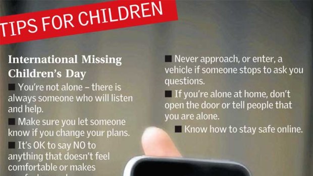 Tips for children to stay safe.