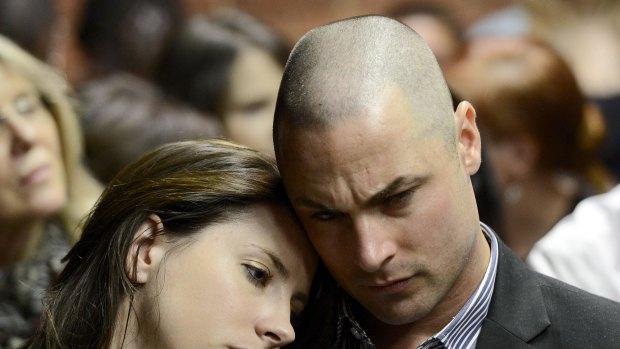 Carl Pistorius and Aimee Pistorius during their brother's trial.