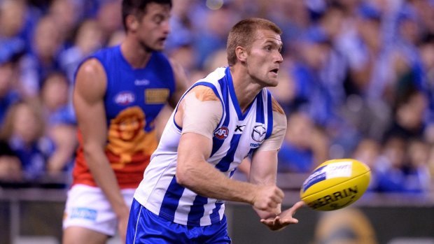 North Melbourne's Leigh Adams has had another concussion scare in the VFL