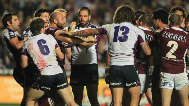 Arch rivals: Manly and Melbourne will renew hostilities on Friday.