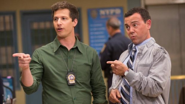 Detective work: Andy Samberg, left, and Joe Lo Truglio in <i>Brooklyn Nine-Nine</i>. 