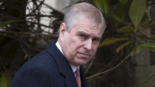 Prince Andrew leaves the Easter Sunday service at St George's Chapel at Windsor Castle 