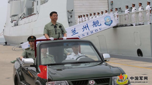 President Xi Jinping inspects China's growing naval force.