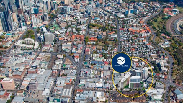 The site of Metro Property's $450 million Central Village development in Fortitude Valley.