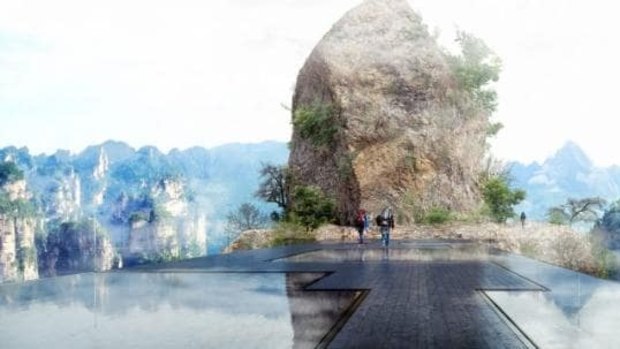 The two-level observation bridge will feature a pathway of mirrored stones.