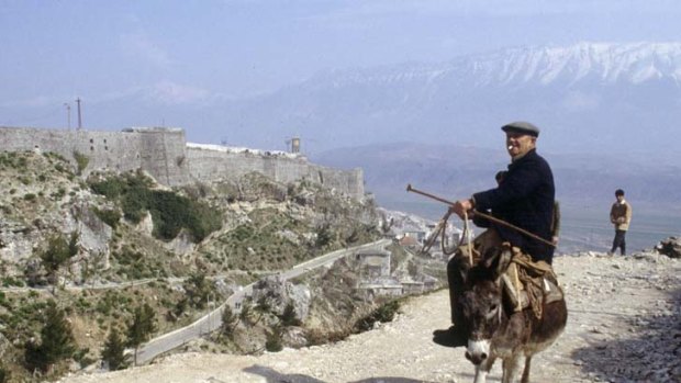 Rugged characters ... donkey travel in Gjirokaster.