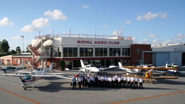 Group of students from the Western Australian Aviation College who are training to be pilots.