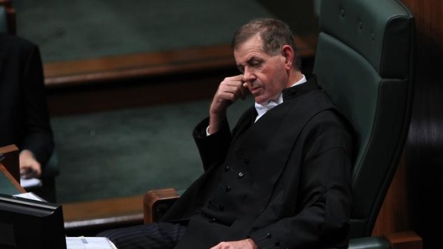 Speaker of the House Peter Slipper during Question Time.