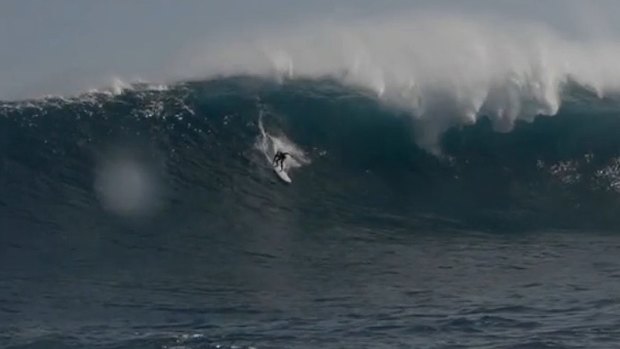 Justin Holland takes on the monster waves off the coast of Gracetown