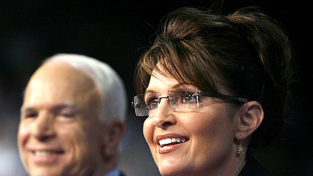 John McCain (right) with his vice presidential running mate Sarah Palin.