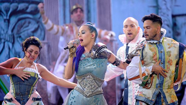 Katy Perry performs at the Nickelodeon Kids' Choice Awards in Los Angeles last month.