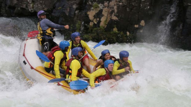 White-water rafting down the Barron River.